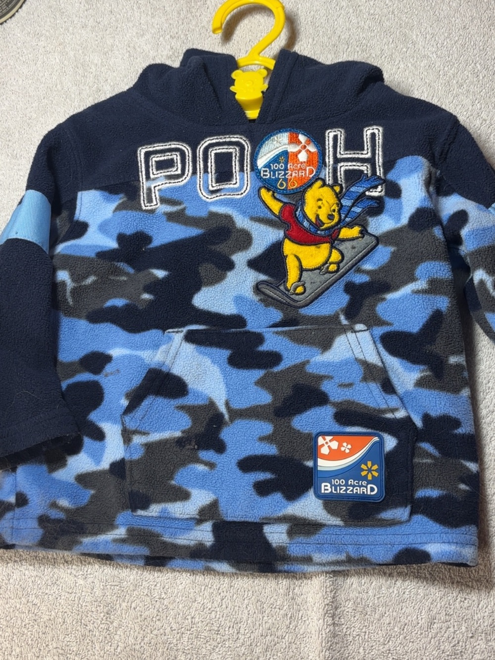Disney Winnie the Pooh Blue Camo Fleece Hoodie
